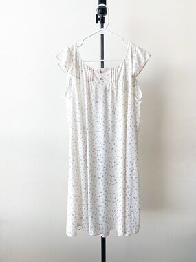Lady Weldon Vintage White Floral Nightgown Size M